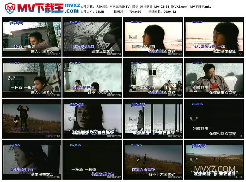 大地乐队-别来无恙(MTV)_国语_流行歌曲_MA102154
